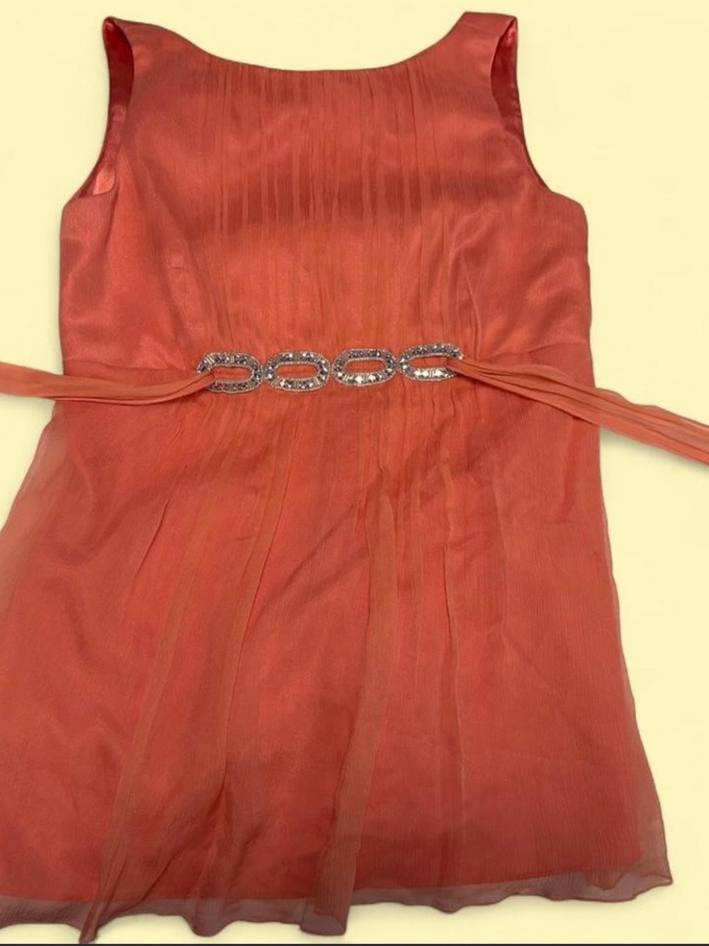 Y2K coral blouse with beaded waist
